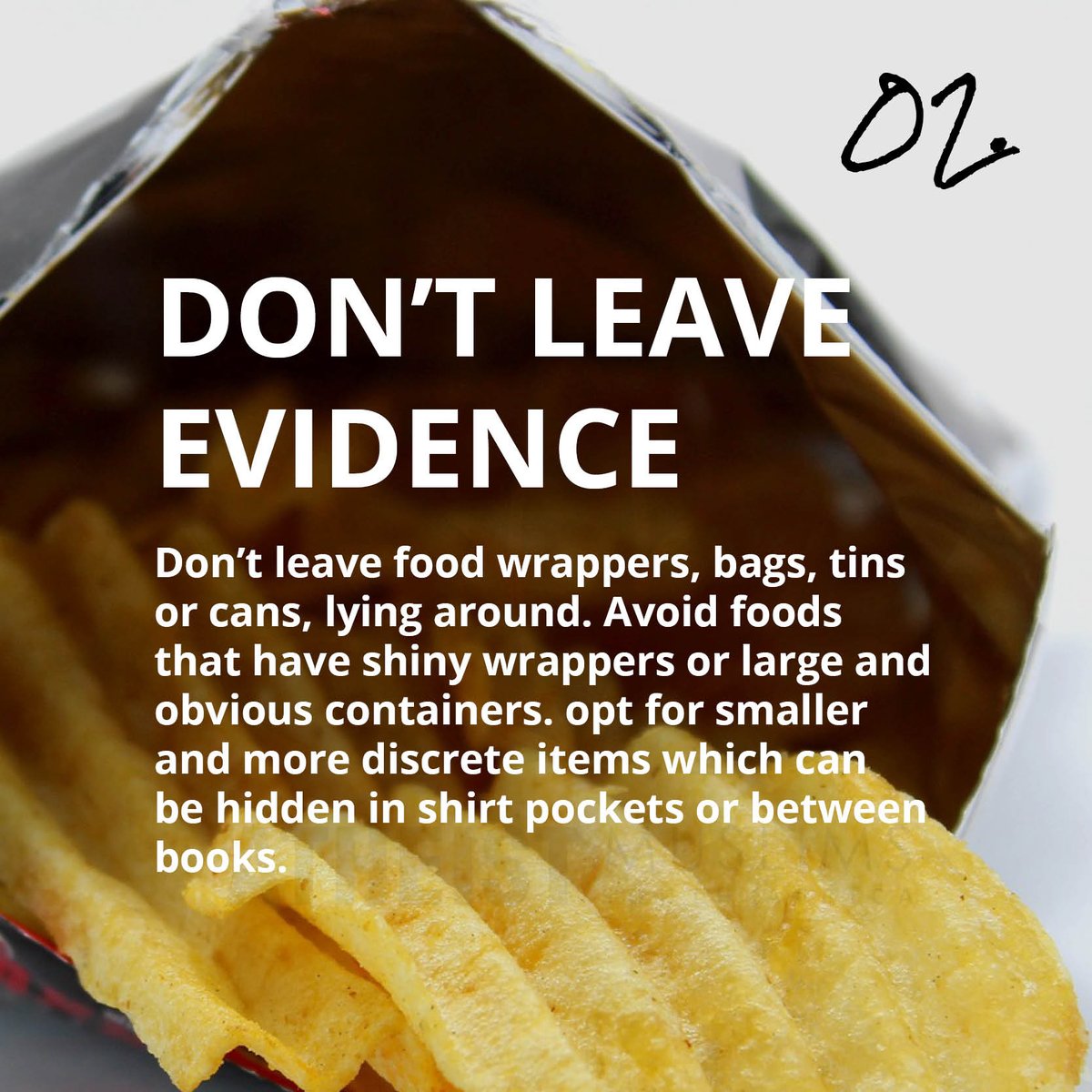 01 ) Hide food to eat in secret 02) Don't leave evidence  #Ramadan  