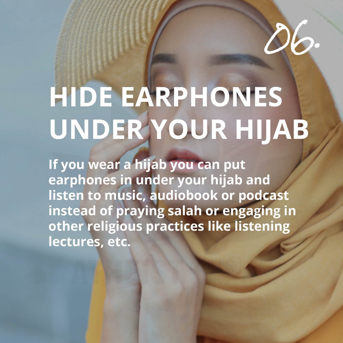 05) Read books during prayer time06 ) Hide earphones underneath your hijab #Ramadan  