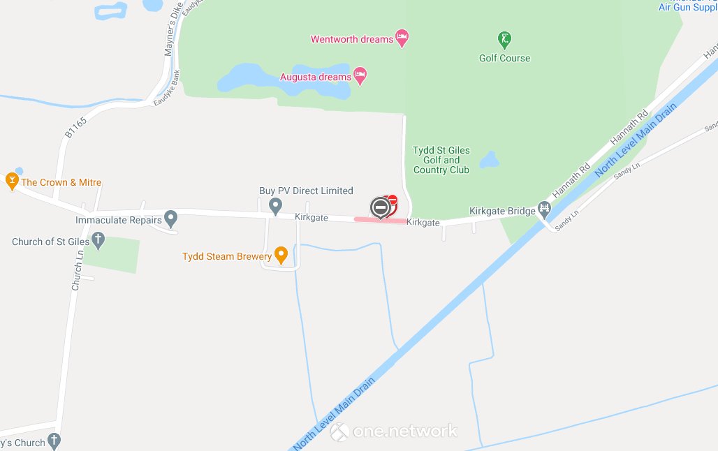 🚧 ADVANCE NOTICE Kirkgate, #TyddStGiles will be CLOSED both ways to all motor vehicles between the 15th April and the 16th April due to works by @AnglianWater. More info: one.network/?GB121511216