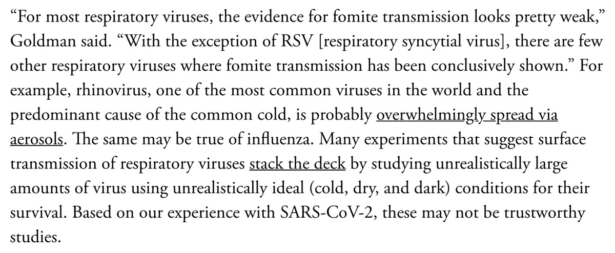It's quite possible that ALMOST ALL respiratory viruses mostly spread through the air—including rhinovirus (lots of common colds) and the flu. That means the best way to avoid getting sick isn't power-washing strategies, but ventilation strategies. Think windows over Windex.