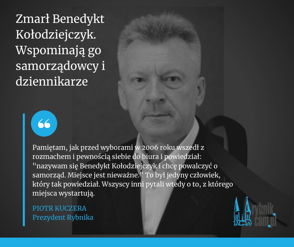 W poniedziałek 12 kwietnia nadeszła smutna wiadomość o śmierci wieloletniego radnego - Benedykta Kołodziejczyka. Dziś wspominają go znajomi i przyjaciele, którzy z nim współpracowali.
rybnik.com.pl/wiadomosci,zma…