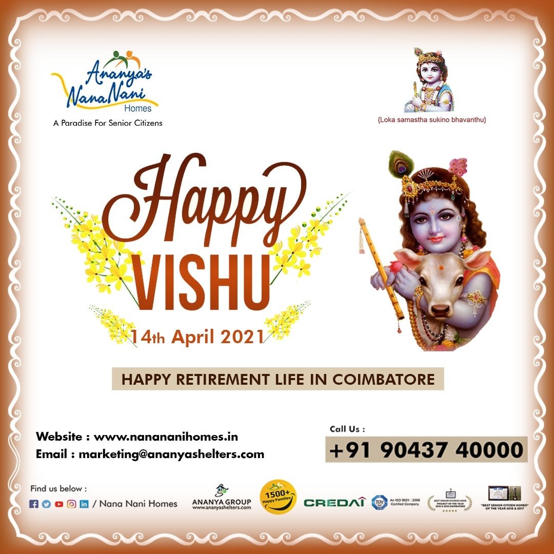 NanananiHomes's tweet photo. Nana Nani Homes wishes everyone a very Happy Vishu.
To know more about our NanaNani's Lifestyle, Contact : https://t.co/lWO9sJPHfm
#nanananihomes, #nanananilifestyle,  #seniorcitizens, #retirementlifestyle, #AnanyasGrpup, #HappyVishu, #VishuFestival, #Vishukani, #Vishuddha, https://t.co/KkfijNjILM