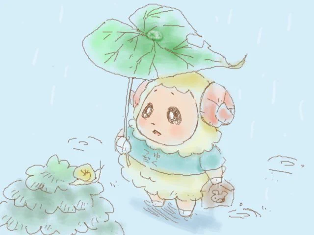 お前も一緒に入って行くか～❔☂️ 