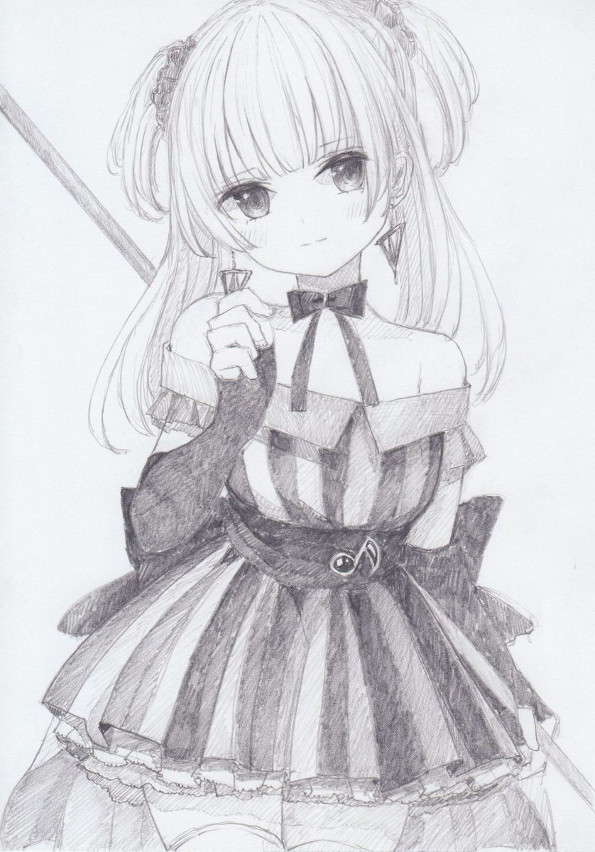シャーペンで描きました もう一度 マギアレコードより水波レナです マギレコ くろいうさぎのイラスト シャーペンで描きました もう一度 マギアレコードより水波レナです マギレコ くろいうさぎのイラスト