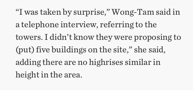 The implication here is that a 45-storey building is too tall? In the core of the fastest growing city in North America? In a housing crisis? 2/