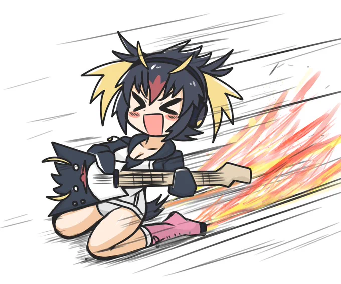 前に思いっきり押し出すと後ろから火花が出るタイプのイワビーのらくがき#けものフレンズ 