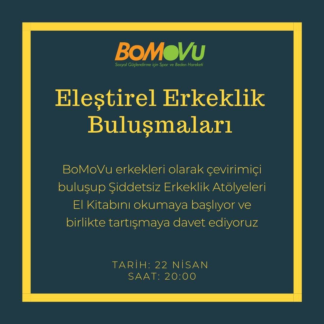 oseminars_'s tweet photo. BoMoVu Eleştirel Erkeklik Buluşmaları/Critical Masculinities Circle - https://t.co/8hjhWvKCo0

Buluşmalara katılmak için şuradan kayıt olmanız yeterli: https://t.co/9tP0prKfZh

#criticalmasculinities
#elestirelerkeklik
#gender
@masculinitiesj
@bomovu
@oseminars https://t.co/bXGXleqD0D