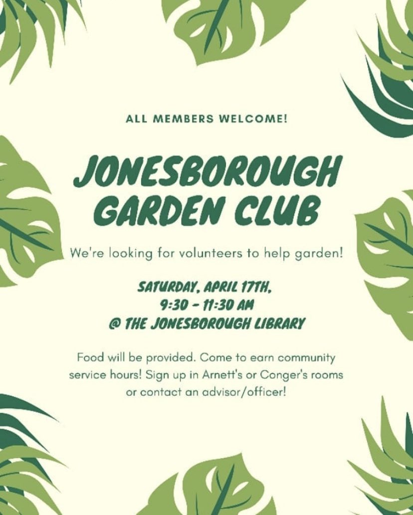 Need community service hours? Sign up to volunteer at the Jonesborough Garden Club this Saturday from 9:30 to 11:30. Please let us know if you would like more information!