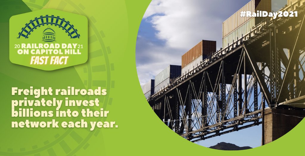 nscorp's tweet photo. Freight railroads operate on a nearly 140,000-mile network they almost exclusively own, maintain and pay for themselves, spending an average of approximately $25B a year. #RailDay2021 #digitalrailroad
https://t.co/sw3zY1mwJa https://t.co/f35gVeT7u0
