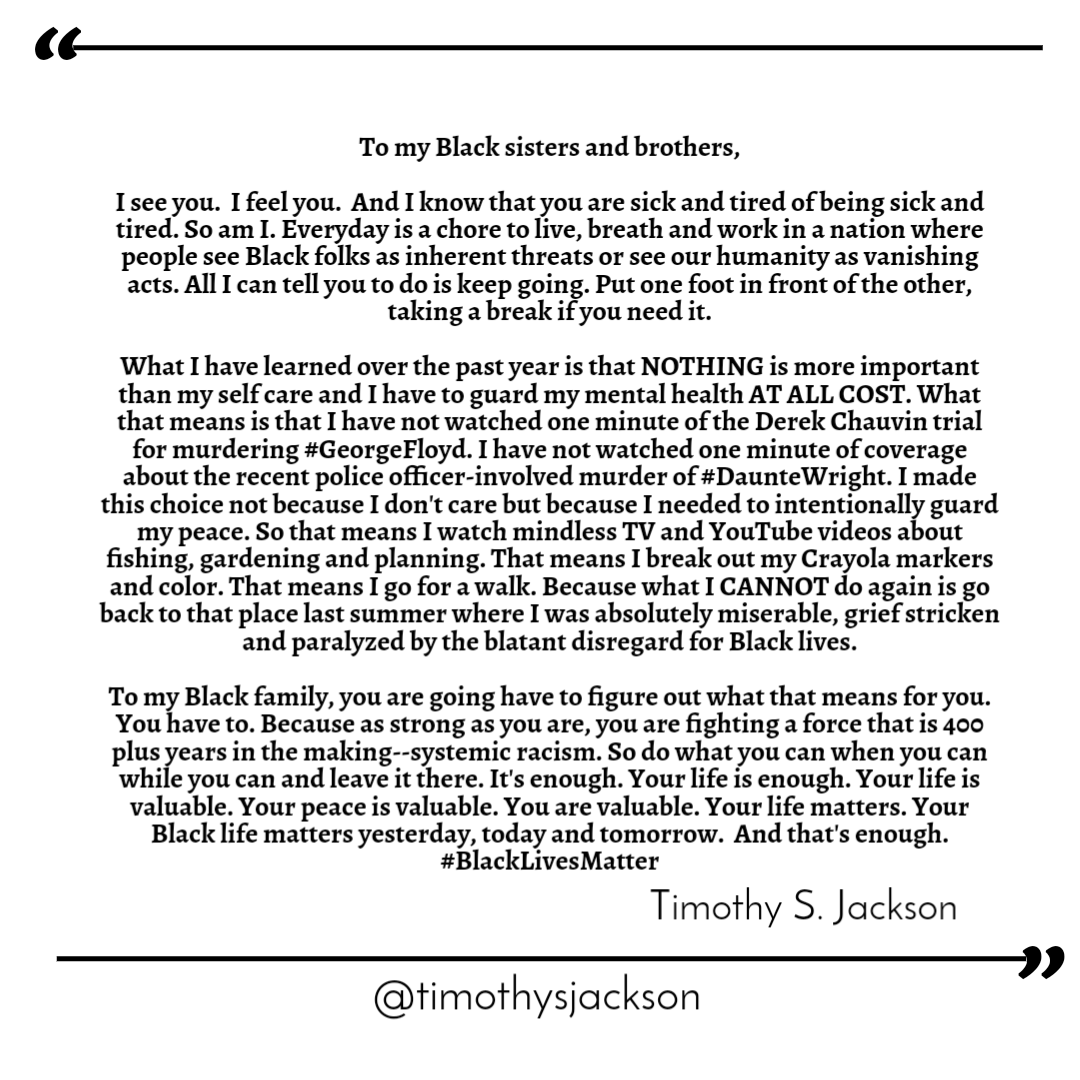 timothysjackson's tweet photo. Just a short word from a tired Black man in America. 

#BlackLivesMatter
#sickandtired #timothysjackson https://t.co/j7XphzHLZo