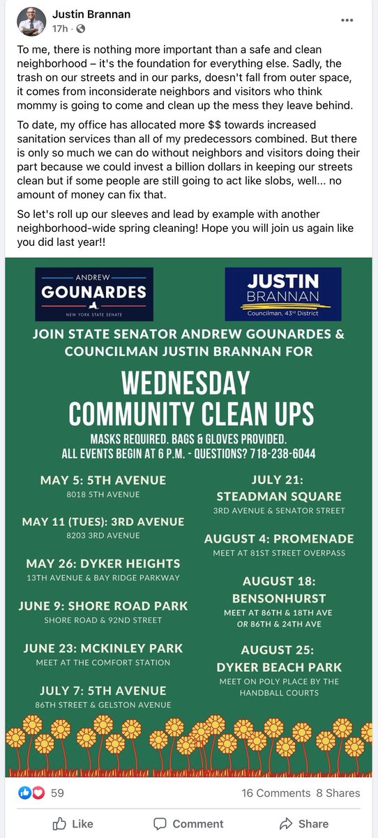 HeyNowJO's tweet photo. This weekend is our first #cleanthe18 of the year and here's info on @JustinBrannan's anti-litter efforts. I would love to see every local elected official across the five boroughs lean into this litter issue and attempt to engage NYers to address the mess we have made. https://t.co/wNA8zi7X5m