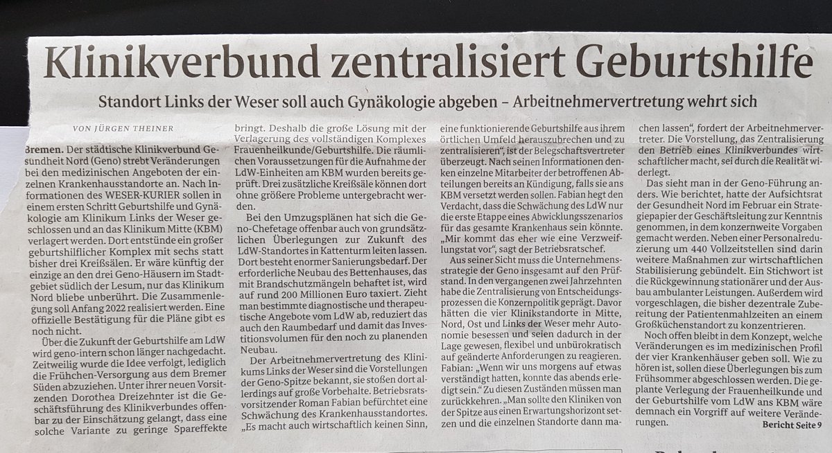 Der Versuch den Klinikverbund zu verkleinern und damit anderen Kliniken Raum zu geben, Stellen abzubauen und auf Kosten der Patientinnen zu sparen, Bremen fährt weiter neoliberalen Kurs: