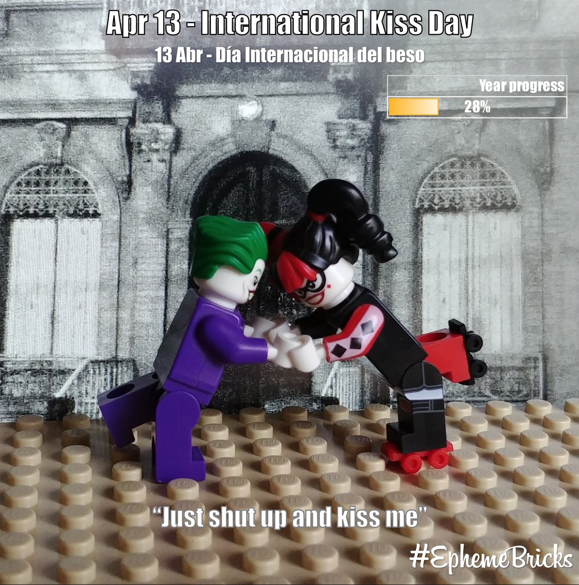 ephemebricks's tweet photo. #Apr13– #InternationalKissDay
#13Abr #DíaInternacionaldelbeso
Just shut up and #kiss me
---
#KissDay #DíaDelBeso #beso #joker #harleyquinn #dc #legodc #dceu #dcu
#Minifigures : #sh206 #sh306
#EphemeBricks #LegoEfemérides #afol #lego #toycollector #toyslagram #legopho https://t.co/2T1Jabjrl6