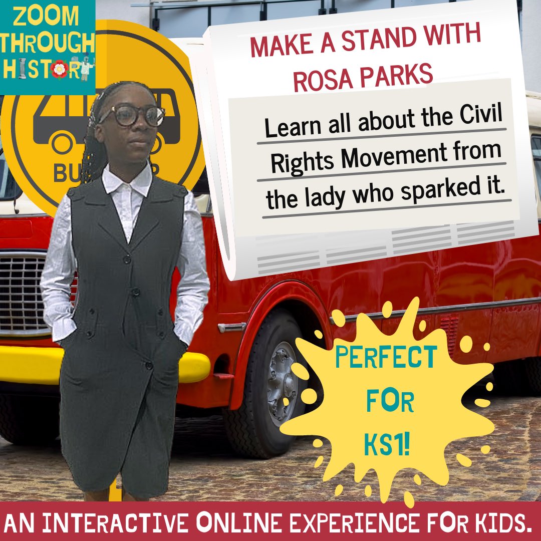 Today we are Zooming Through History to 1955 🇺🇸 to meet with the exceptional Rosa Parks. 

zoomthroughhistory.com

#civilrightsmovement #civilrights #citizenship
#rosaparks #busboycott #martinlutherking #teaching #teachinginspiration #primaryteacher #keystage1