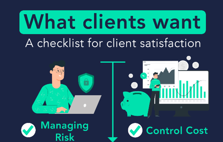 legatics's tweet photo. What is your firm doing to keep your clients happy? Best practice goes beyond keeping costs down and managing risk. We've put together a handy checklist for client satisfaction that'll help you stay ahead of the game. 

See the full infographic here: https://t.co/m3yajsSW56 https://t.co/dDmH6E1NWT