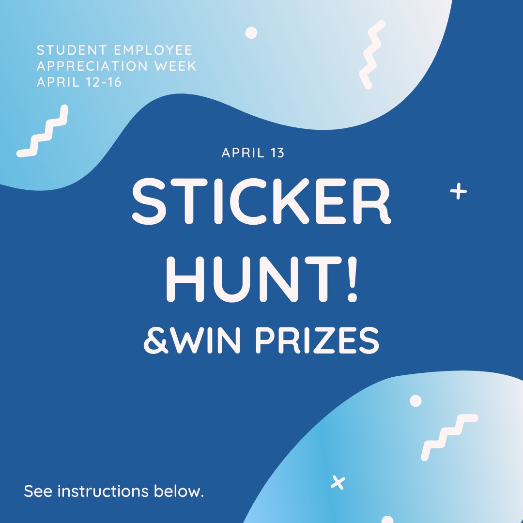 10 stickers have been hidden around campus! Find one and return it to the Career Center to win a prize (one prize per person). Hint: all stickers are hidden in plain sight. Good luck! #indstate #studentemployeeappreciationweek #studentemployment