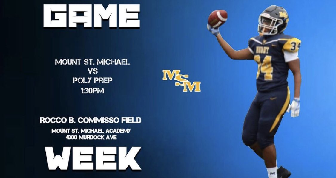 MountToday's tweet photo. #MountFootball vs Poly Prep (in place of St. Francis)
🗓Saturday 4/17 
📍Mozilo Sports Complex/Commisso Field
⏰1:30PM
NOTE: Each team will be allowed 2 spectators per player. NO other spectators will be allowed. 
Social distancing ↔️ and masks 😷required. https://t.co/gOKSEP8SOd