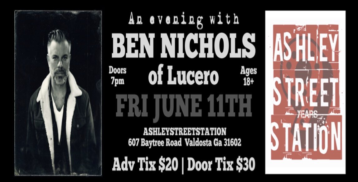 TICKETS ON SALE FRIDAY!!!  So excited to host Ben Nichols of <a href="/luceromusic/">Lucero</a>