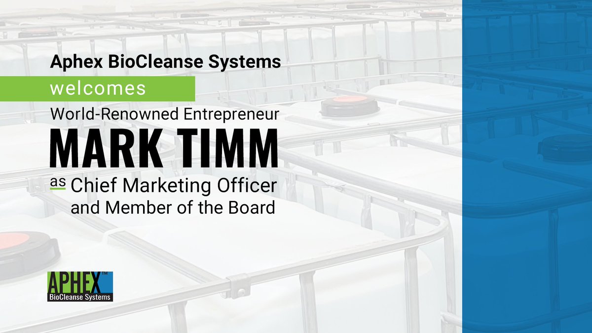 AphexSystems's tweet photo. Aphex BioCleanse Systems is proud to announce that world-renowned entrepreneur @themarktimm has joined us as Chief Marketing Officer and Member of the Board!

Read our press release: https://t.co/M4mHdzDmyp

#AphexBioCleanse #MarkTimm https://t.co/cv6UnUlHcV