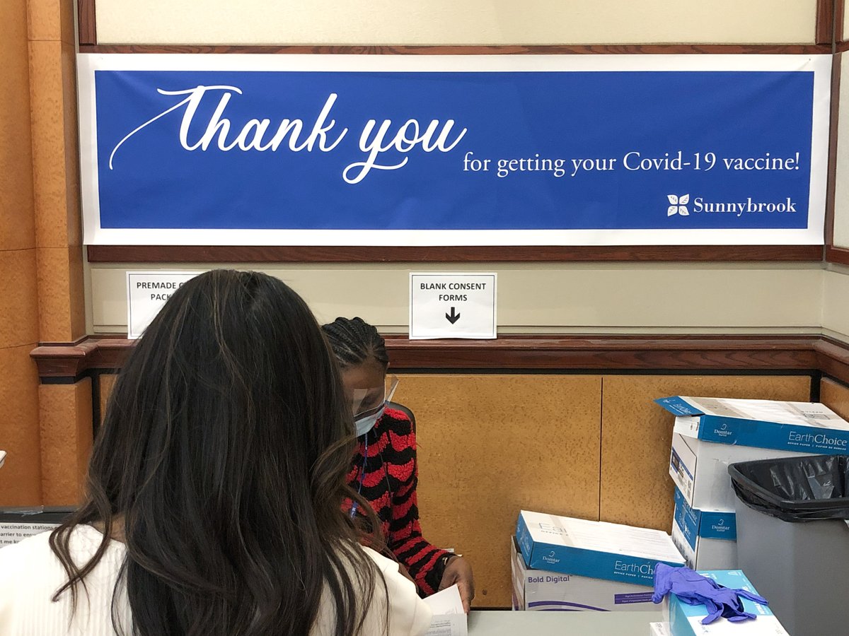 The best vaccine, is the one you're offered. Excited and grateful to receive a first vaccine dose today! Thank you to Mary at @Sunnybrook and to all the incredible health professionals who have kept us safe around the clock for over a year. #VaccinesWork #CovidVaccine