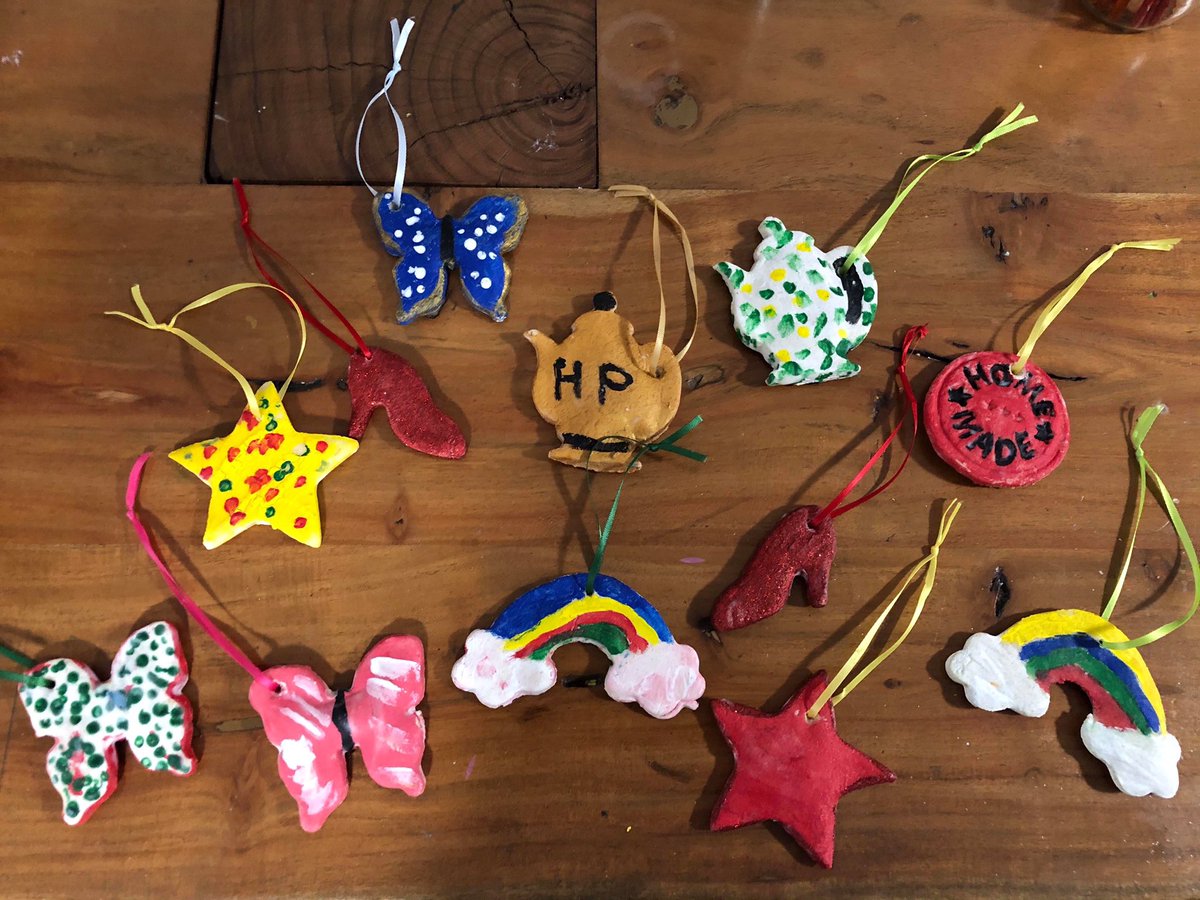 Abby, Lorraine &amp; Jonathan have been busy creating these super cool ornaments out of #saltdough with Craig from their support team today! Amazing work! Well done everyone 👏🏼 🎨😃💙 #TeamCraigewan