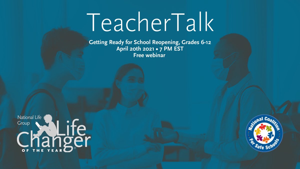 NLGroup_LCOY's tweet photo. Do you work with students in grades 6-12? Listen up! 📢 ⠀

Next Tuesday, we'll be hosting a TeacherTalk with @NLGroup and @coalitionsafe that'll cover everything you need to do to prepare for a return to in-person learning. RSVP here: https://t.co/o5MjrhUiUF https://t.co/vlSOc997bK