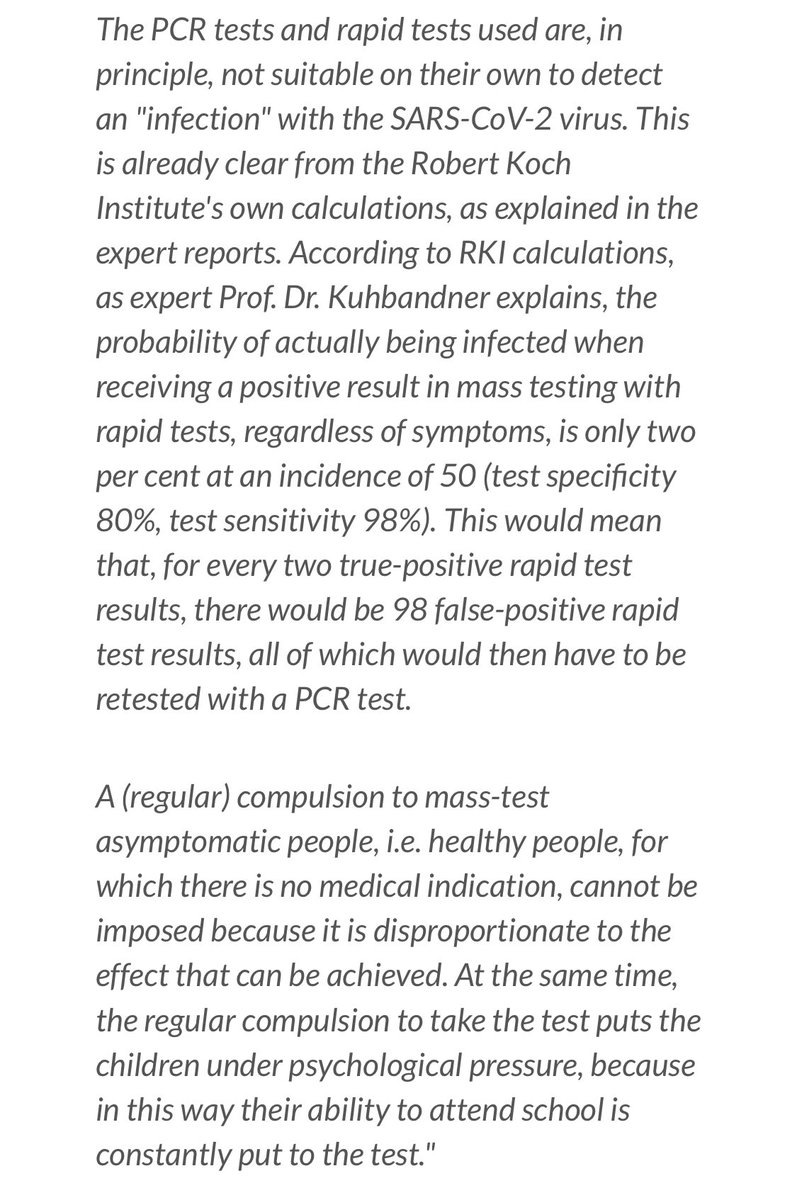 Conclusion on the use of PCR tests.