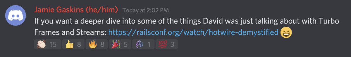 jamie_gaskins's tweet image. People seem to like my #RailsConf2021 talk railsconf.org/watch/hotwire-…