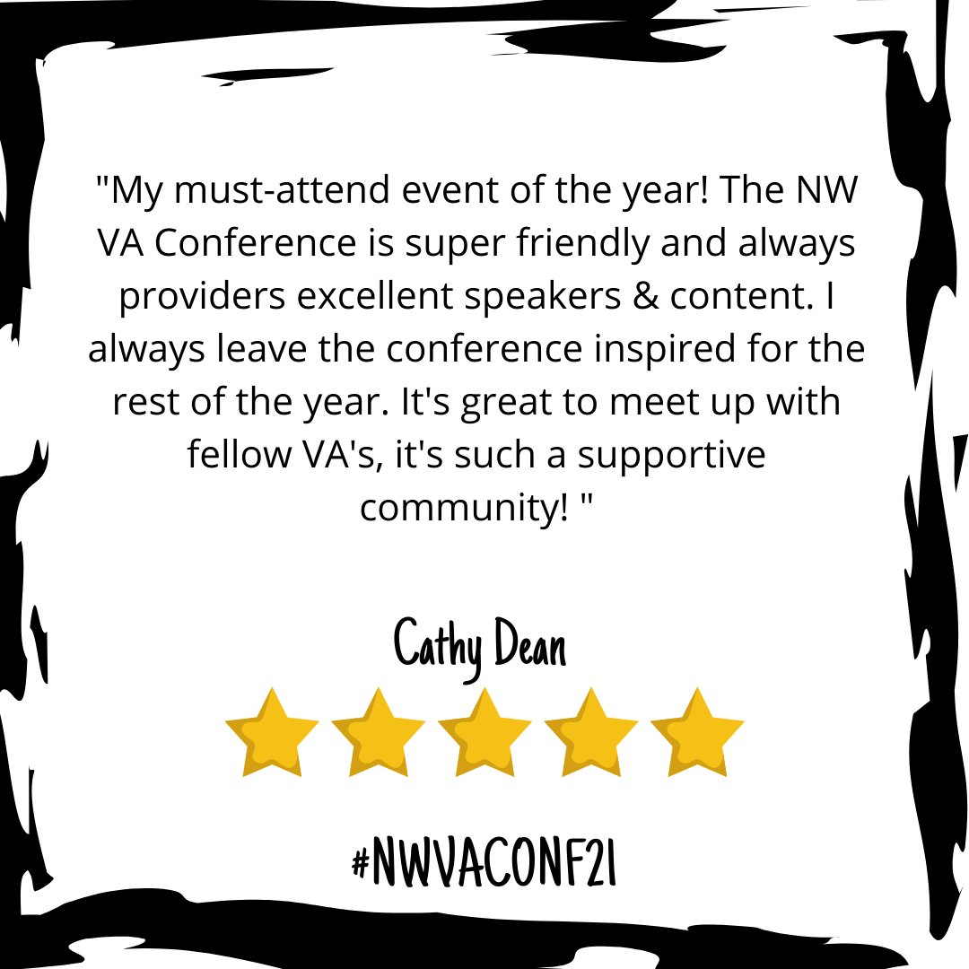 nwvaconf's tweet photo. "My must-attend event of the year!" Thanks @ibdcath
#NWVACONF21 #BeAStandOutVA #GreaterManchester #BigImpact https://t.co/eOXqRbtncT