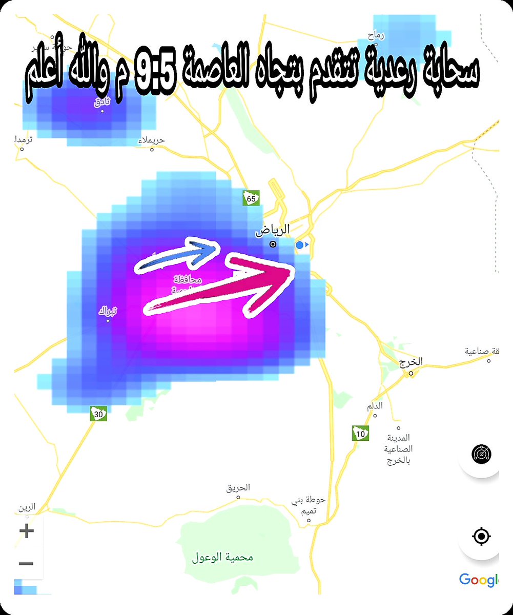 inter_weather's tweet photo. بمشيئة الله تعالى سحابة #رعدية تتقدم بتجاه #العاصمة_الرياض الساعة القادمة والله أعلم https://t.co/EwtGUVdFzd