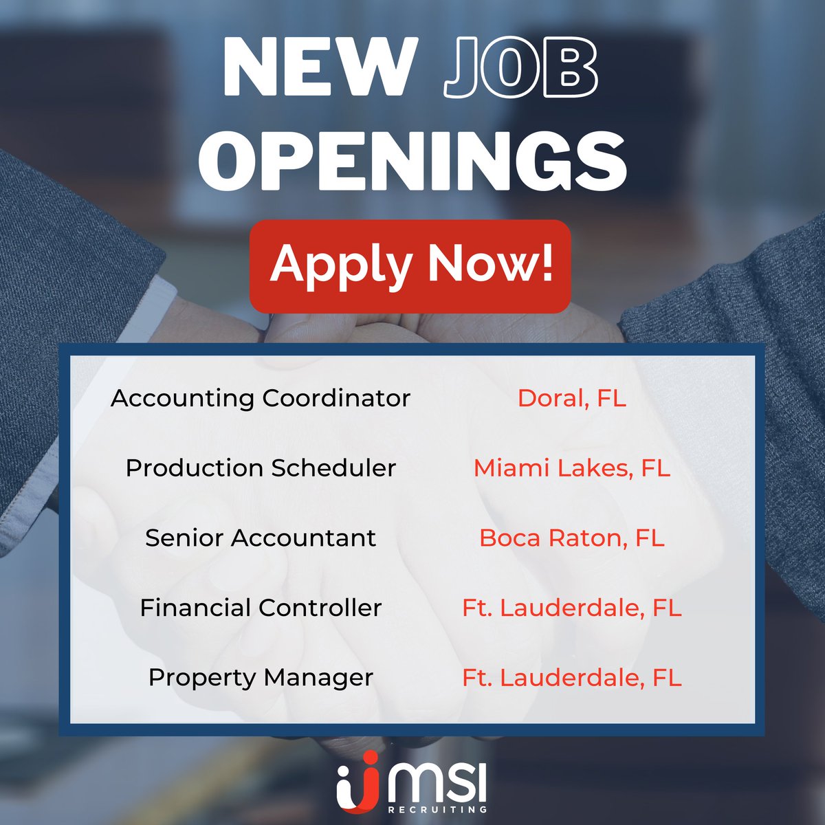 MSiRecruitingUS's tweet photo. Looking for a new job?

Apply directly here! https://t.co/2cpVsFKgar

#NowHiring #JobMarket #TalentSearch #BuildYourTeam #CareerOpportunities #JobSearch #Staffing #Recruiting https://t.co/E17ZOFPTjS