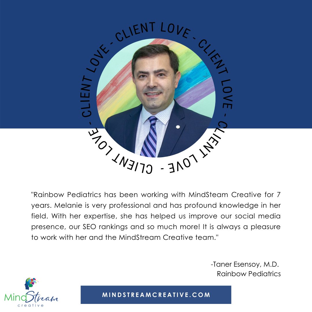 MindStreamInc's tweet image. So blessed to have some of the most amazing clients. Thank you, Rainbow Pediatrics for being a loyal client for over seven years!