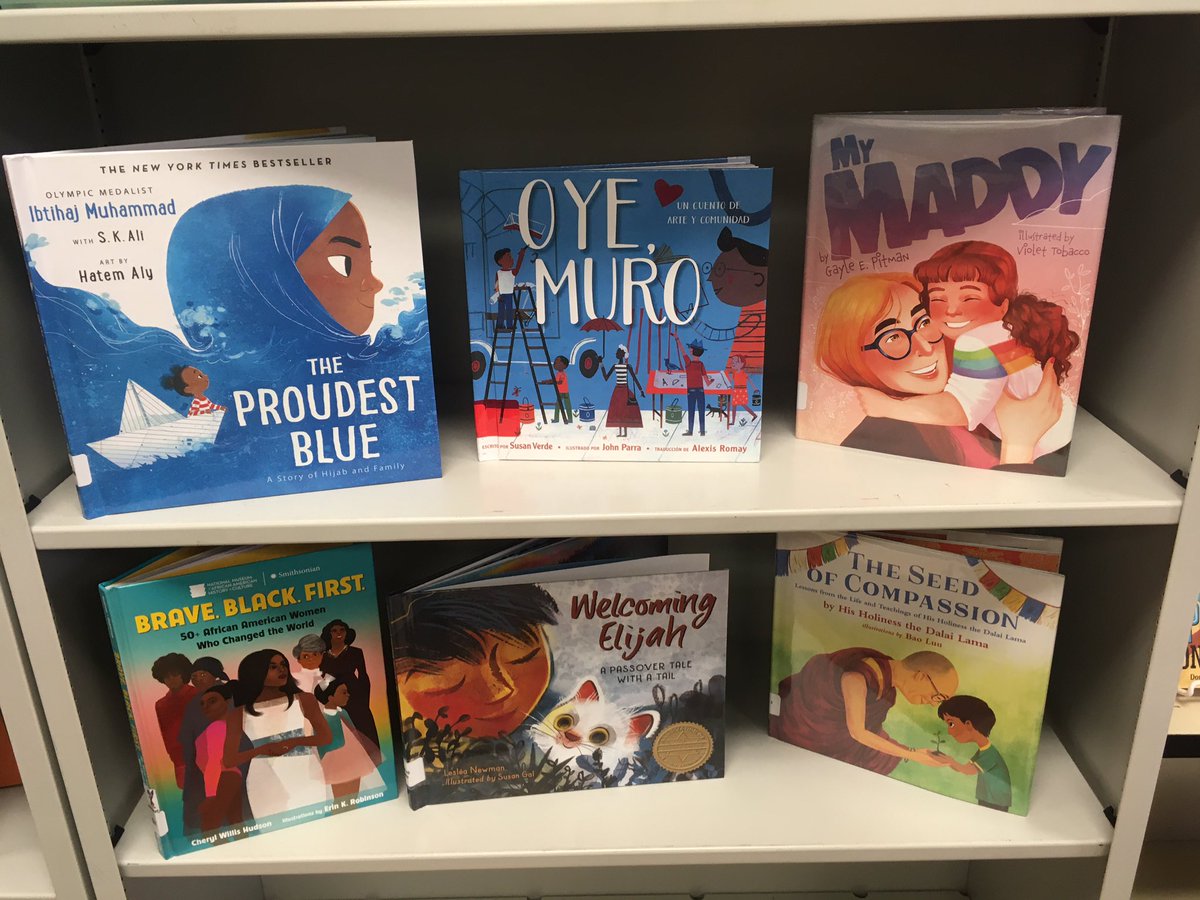 vanessathethird's tweet photo. Beautiful new additions to the Butternut Creek library. #weneeddiversebooks #READhsd #proudtobehsd @bnutprincipal https://t.co/xzbr85mQgU