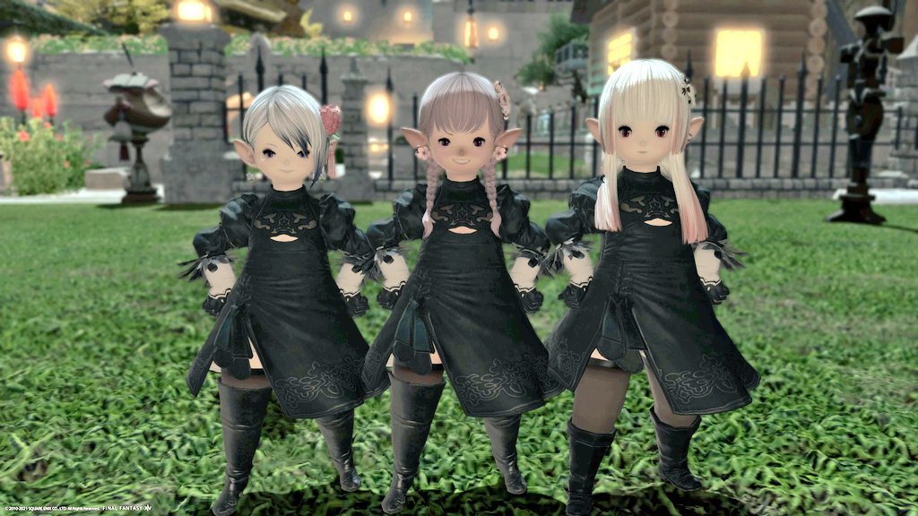 tataluFF14's tweet photo. ニーア三姉妹だぞ😍

#FF14SS #ララフェル 
#黄金蛙の中身🐸 https://t.co/6vPLFKaWWS