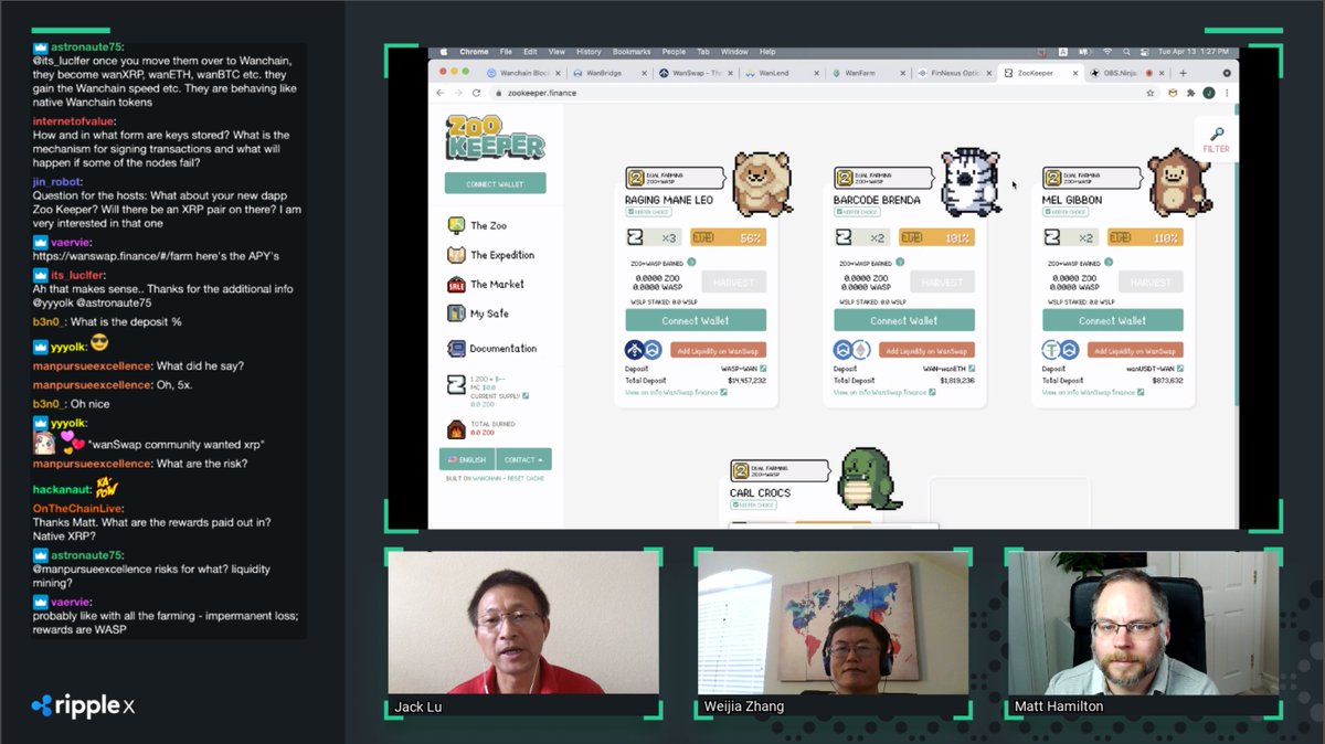 Wanchain's Zookeeper app. zookeeper.finance very cute NFTs on Wanchain! Should now be able to use wanXRP via the new bridge from XRPL to Wanchain. What animal would an XRP animal be?