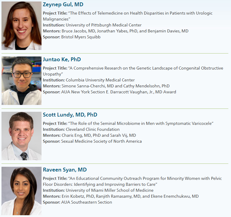 CarolynBestPhD's tweet photo. DELIGHTED to join in sharing the news about the 2021  @AmerUrological @UrologyCareFdn Research Scholars. Please join us congratulating them! Many thanks to our peer reviewers and, to all applicants, please continue to connect with us for any way we can support your research! https://t.co/eSRVuqrcpG