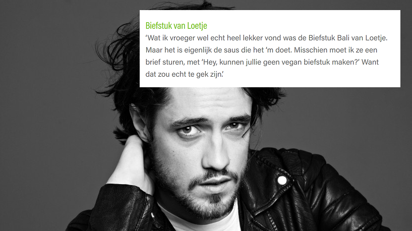 '@jasperdemollin zou héél graag een vegan biefstuk willen eten bij Loetje. Wij ook! Valt dat misschien te regelen, <a href="/loetje/">Loetje</a>? ;)  <a href="/vivavivera/">Vivera</a> 

Lees hier het hele interview met Jasper: proveg.com/nl/blog/interv…