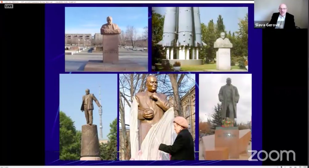 genejm29's tweet photo. #KennanInstitute #WilsonCtr #SovietSpace Slava Gerovitch Soviet govt wanted only limited recognition of Korolev as well was only identified after his passing The photo too of both was translated to a monument but with a different meaning. https://t.co/4D9z8wPjKp