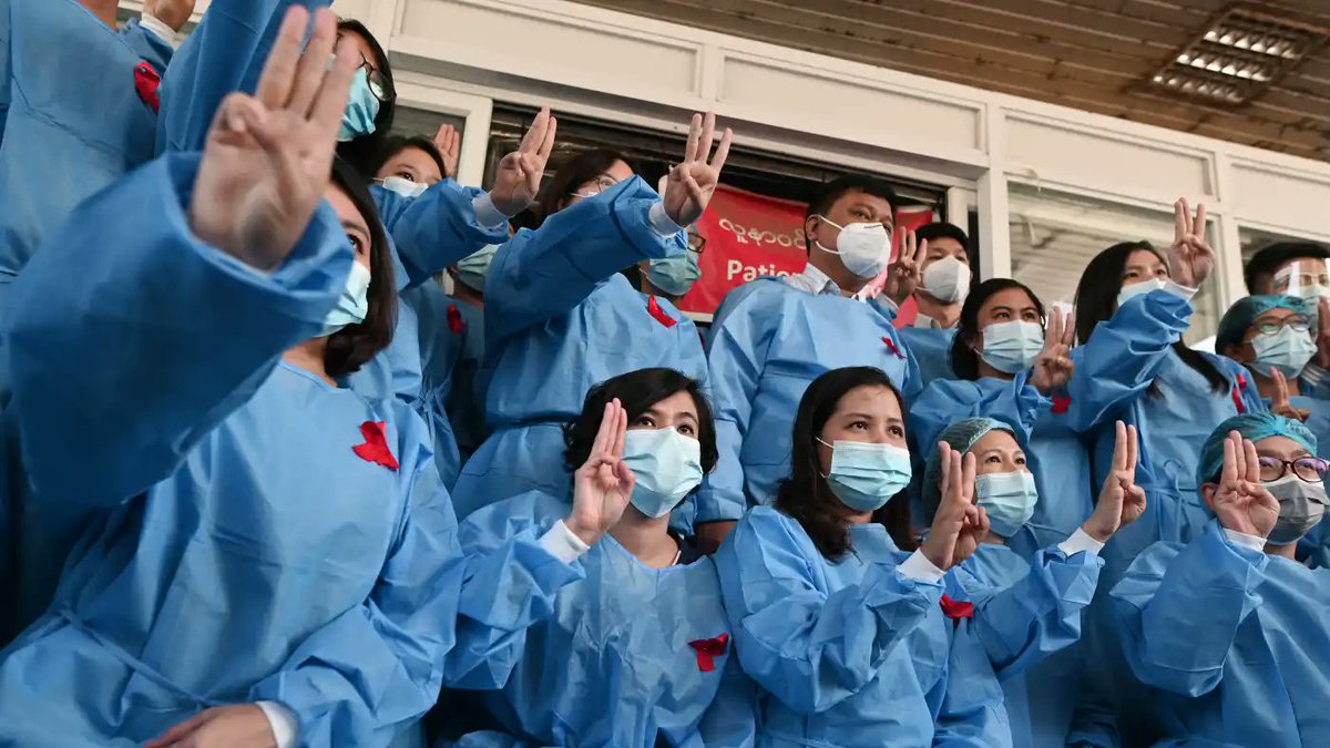cape_diamond's tweet photo. #BREAKING Military issues warrant against 20 of the #Myanmar medical doctors joined #CivilDisobedienceMovement against the junta this evening. 

Here's the very first story on CDM I've reported for @NikkeiAsia on Feb 3, during the early days of #BurmaCoup –https://t.co/M55fvHG1e7 https://t.co/M4ALN4rGvM