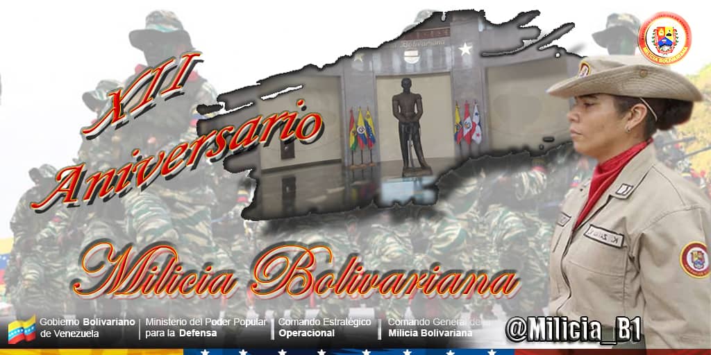Milicia_ve's tweet photo. 🇻🇪Hoy #13Abr, Arribando un año más de nuestra creación, podemos decir que no existe fuerza más poderosa que un Pueblo que ama a su Patria, ¡Permanecemos en pie de lucha defendiendo el sagrado deber de Proteger nuestro Suelo Sagrado! 
#VictoriaPopularRebelde https://t.co/vtwUFuY2DF