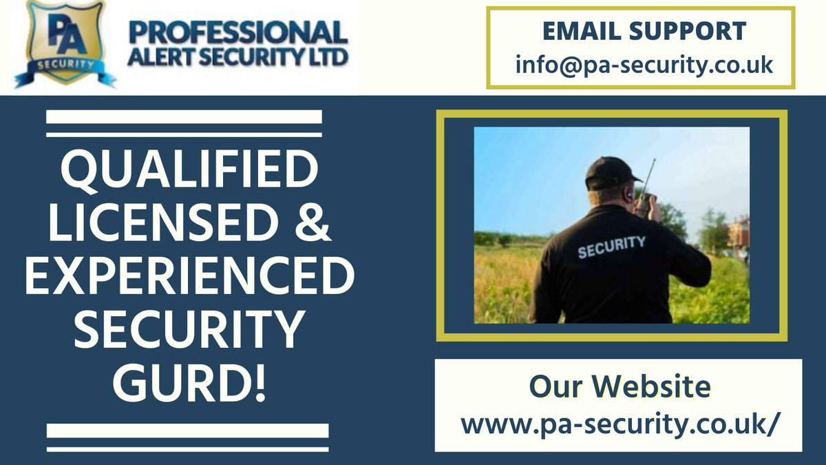PASecurityLtd's tweet photo. ☑️Qualified, Licensed &amp; Experienced Security Guards For You!

☑️✅For More Information Check ➡️ https://t.co/c1uYCN9Vvl 
#security #SecurityGuard #tuesdayvibe #tuesdaymotivations #UK #safeguard #safety #safetyfirst #privacy #cctv #experience https://t.co/TAstLLQ1Xq