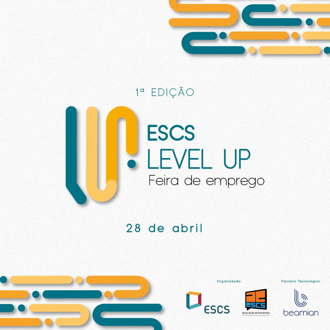 ESCS's tweet image. 📢 A ESCS e a @ae_escs organizam, no dia 28 de abril, a 1.ª edição da Feira de Emprego #ESCSLevelUp. 📢 Nos próximos dias, iremos divulgar todos os pormenores. Fica atento/a! 😉