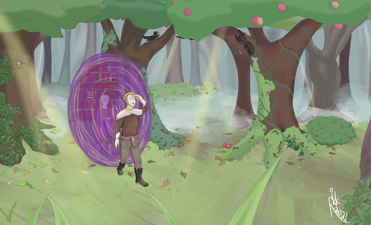 Rakki_official's tweet image. @KritzelPixel Hab mich mal 17h hingesetzt und die Szene aus Kapitel 2 von Atlas des Äthers gezeichnet xD