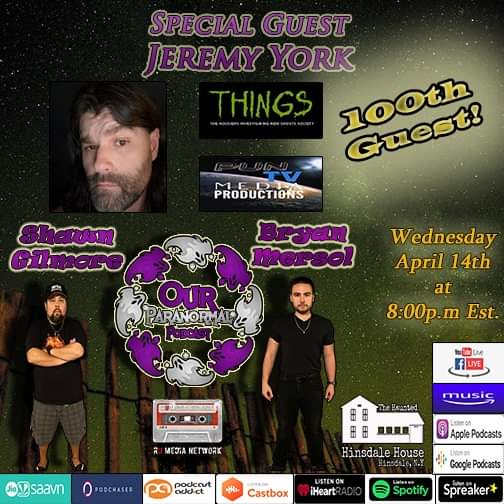 ShawnParadad's tweet photo. Our Paranormal podcast this weeks special guest Jeremy York from  Live on RU Media Network LLC Facebook, YouTube  and Spreaker pages. This Wednesday at 8PM Eastern. We are proud to be sponsored by  @hinsdalehaunt
https://t.co/zuD3xdy6Cy
https://t.co/LWiMWxX65q https://t.co/PMAqJ53b5O