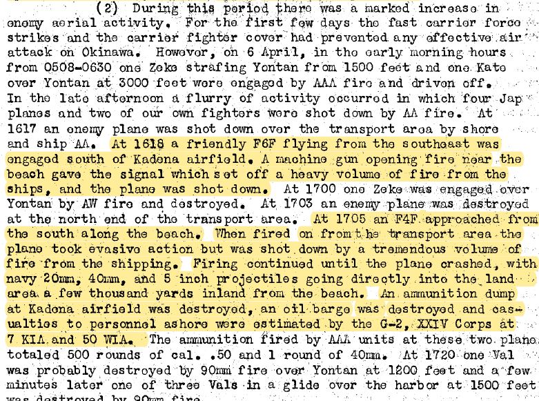 From there, I went to the Ike Skelton Combined Arms Research Library Digital Library for this document:Tenth Army: Action Report: Ryukyus: 26 March to 30 June 1945. Volume II.Chapter 11 - Staff Section Reports Section X - Antiaircraft Artillery10/ https://cgsc.contentdm.oclc.org/digital/collection/p4013coll8/id/600/rec/44