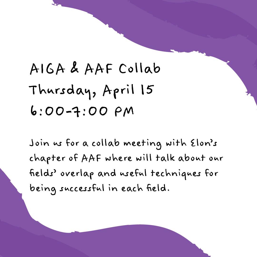 Join us for a FREE workshop where we collaborate with AAF this Thursday via Zoom at 6pm to see how the design world overlaps into the advertising world!