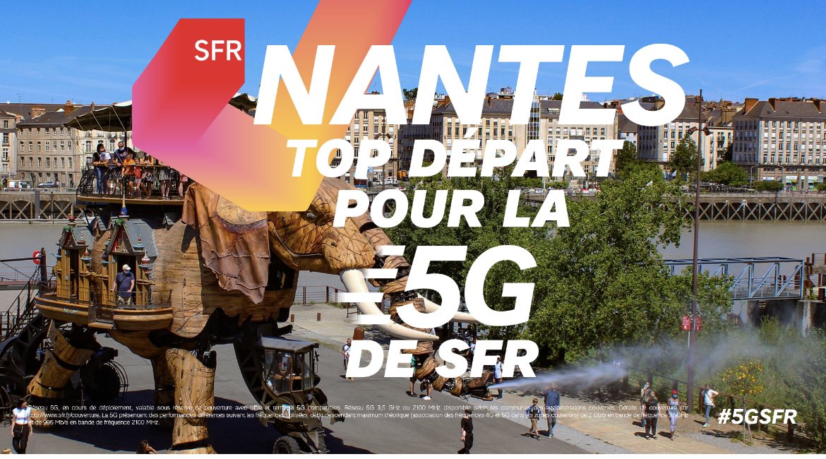 Un écosystème numérique aussi riche et dynamique que celui de #Nantes avait besoin de #5G. #SFR l’active dès maintenant, pour accompagner les innovations industrielles, et continuer de rendre le numérique toujours plus accessible à tous, en #4G #5GSFR et #Fibre.