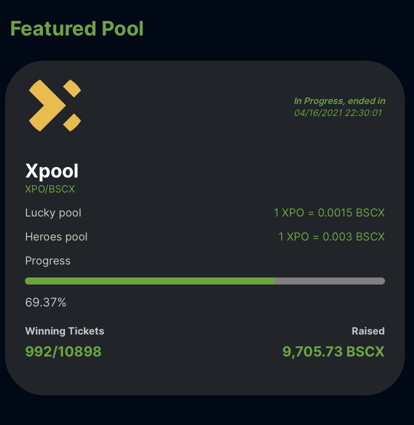 LaunchZone (AKA. Bscex) on Twitter "Hi our beloved Xpoolofficial IDO buyers You make x10 from