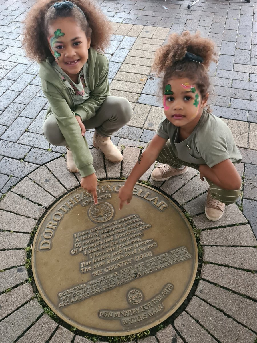 I'm very proud of my Irish parentage &amp; cultural fusion in Aus. Whilst at a Paddy's Day event on Irish diaspora, two of my Aussie-Irish-Nigerian kids were standing on Dorothea Mackellar's 'My Country' plaque! Yes, we're all here indeed because we bloody love this sunburnt country.