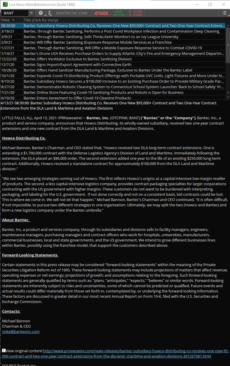 randylus's tweet image. $BANT
Received two one-year contract extensions and one new contract from the DLA Land &amp;amp; Maritime and Aviation Divisions.